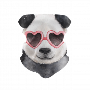 Heart Glasses Panda Reusable Neck Gaiter and Face Shield