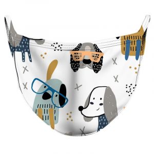 Hipster Puppy Reusable Double Layer Cloth Face Mask and Covering