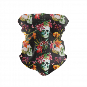 Floral Cementary Reusable Neck Gaiter and Face Shield