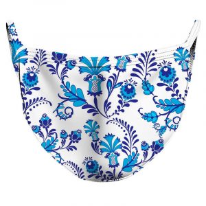 Blue Flower Beauty Reusable Double Layer Cloth Face Mask and Covering