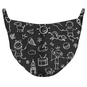Chalk Doodles Reusable Double Layer Cloth Face Mask and Covering