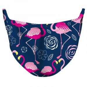 Flamingos and Flowers Reusable Double Layer Cloth Face Mask and Covering
