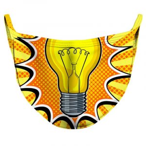 Idea Light Bulb Reusable Double Layer Cloth Face Mask and Covering