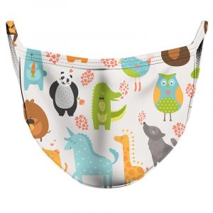 Lovey Zoo Creatures Reusable Double Layer Cloth Face Mask and Covering