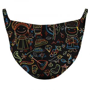 My Kids doodles Reusable Double Layer Cloth Face Mask and Covering