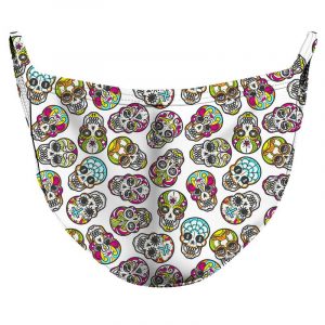 Sugar Skull Rain Reusable Double Layer Cloth Face Mask and Covering